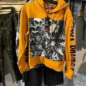 Black Flys Graphic Hoodie in Yellow